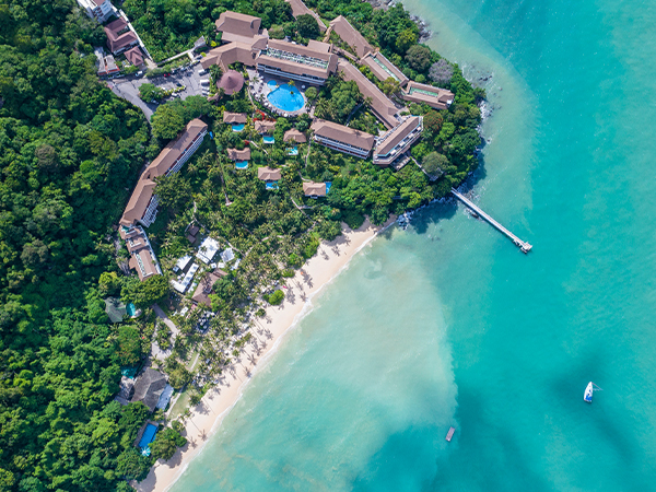 Bird’s eye view of Cape Panwa Hotel in Phuket