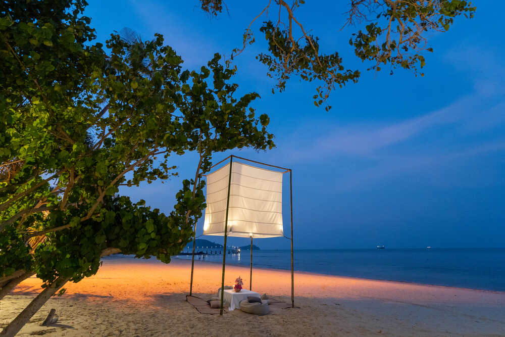 Private beach dining at Cape Panwa Hotel in Phuket