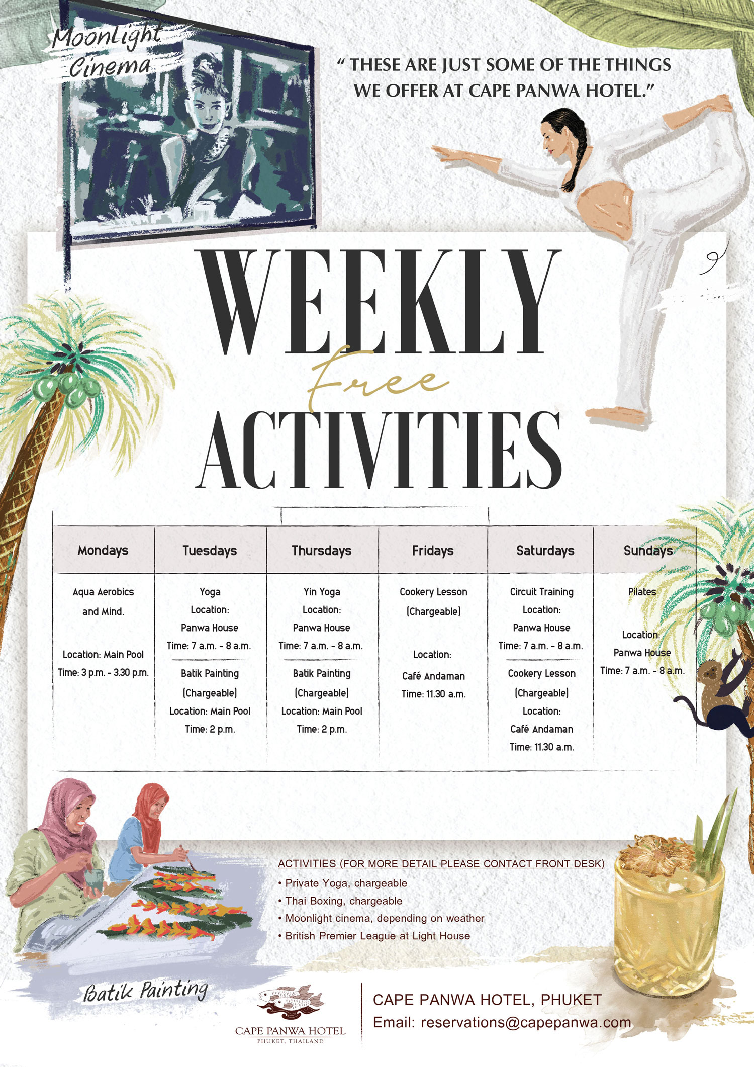 Weelky Free Activities