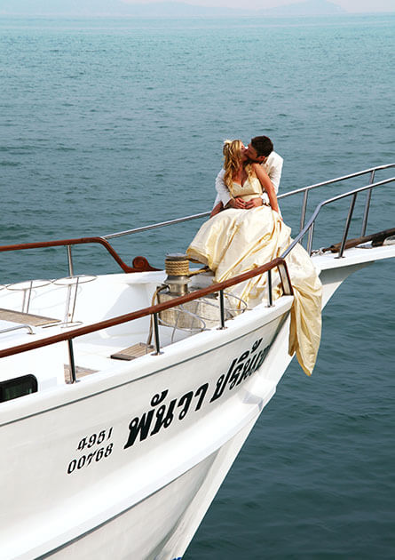 Celebrate your wedding aboard a yacht.